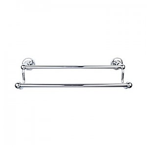 Top Knobs ED11PCA Edwardian Bath Towel Bar 30 In. Double - Beaded Bplate in Polished Chrome