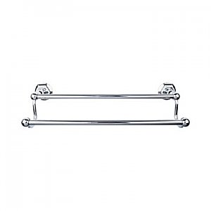 Top Knobs ED11PCB Edwardian Bath Towel Bar 30 Inch Double - Hex Backplate in Polished Chrome