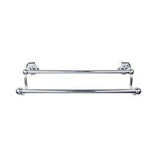 Top Knobs ED11PCB Edwardian Bath Towel Bar 30 Inch Double - Hex Backplate in Polished Chrome
