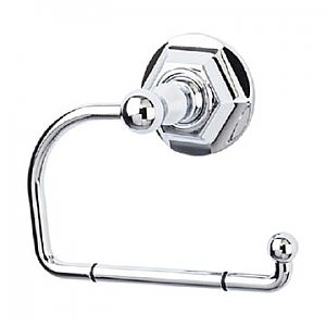 Top Knobs ED4PCB Edwardian Bath Tissue Hook Hex Backplate in Polished Chrome