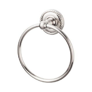 Top Knobs ED5BSNF Edwardian Bath Ring Rope Backplate in Brushed Satin Nickel