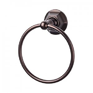 Top Knobs ED5ORBB Edwardian Bath Ring Hex Backplate in Oil Rubbed Bronze