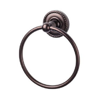 Top Knobs ED5ORBF Edwardian Bath Ring Rope Backplate in Oil Rubbed Bronze