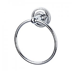 Top Knobs ED5PCF Edwardian Bath Ring Rope Backplate in Polished Chrome