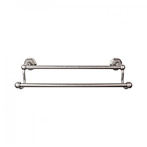 Top Knobs ED7APB Edwardian Bath Towel Bar 18 Inch Double - Hex Backplate in Antique Pewter
