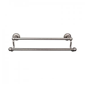 Top Knobs ED7APD Edwardian Bath Towel Bar 18 Inch Double - Plain Bplate in Antique Pewter