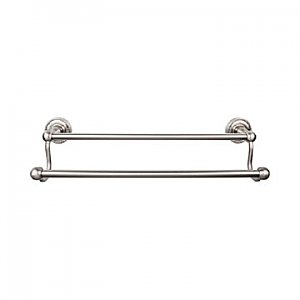 Top Knobs ED7BSNF Edwardian Bath Towel Bar 18 In. Double - Rope Backplate in Brushed Satin Nickel