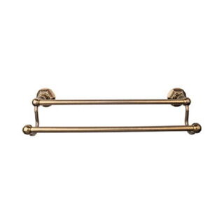 Top Knobs ED7GBZB Edwardian Bath Towel Bar 18 Inch Double - Hex Backplate in German Bronze