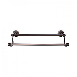 Top Knobs ED7ORBB Edwardian Bath Towel Bar 18 Inch Double - Hex Backplate in Oil Rubbed Bronze
