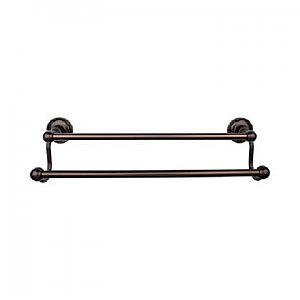 Top Knobs ED7ORBE Edwardian Bath Towel Bar 18 Inch Double - Ribbon Bplate in Oil Rubbed Bronze