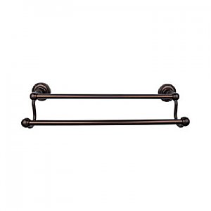 Top Knobs ED7ORBF Edwardian Bath Towel Bar 18 In. Double - Rope Backplate in Oil Rubbed Bronze