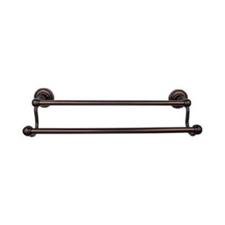Top Knobs ED7ORBF Edwardian Bath Towel Bar 18 In. Double - Rope Backplate in Oil Rubbed Bronze