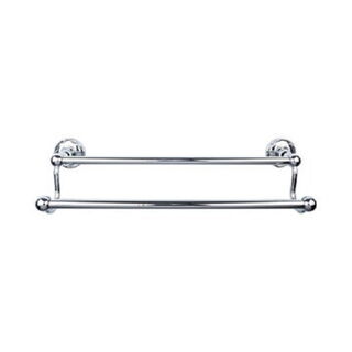 Top Knobs ED7PCE Edwardian Bath Towel Bar 18 Inch Double - Ribbon Bplate in Polished Chrome