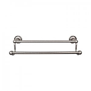 Top Knobs ED9APE Edwardian Bath Towel Bar 24 Inch Double - Ribbon Bplate in Antique Pewter
