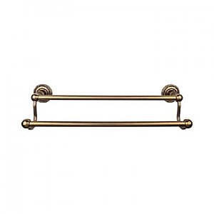 Top Knobs ED9GBZF Edwardian Bath Towel Bar 24 In. Double - Rope Backplate in German Bronze