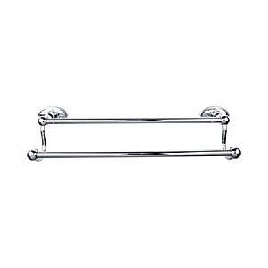 Top Knobs ED9PCC Edwardian Bath Towel Bar 24 In. Double - Oval Backplate in Polished Chrome