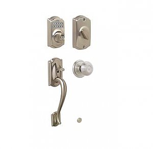 Schlage FE365-CAM-GEO Camelot Electronic Handleset with Georgian Knob