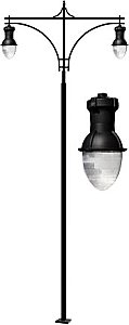 Dabmar Lighting GM9295-LED120 Drop Light Post Light Fixture 2 X 120 Watt LED/Mogul Base Lamp 120-277 Volts in Black