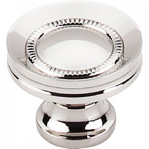 Top Knobs M1325 Button Faced Knob 1 1/4 Inch in Polished Nickel