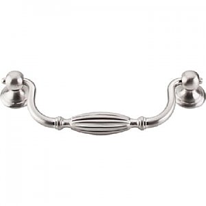 Top Knobs M1789 Tuscany Small Drop Pull 5 1/16 Inch Center to Center in Brushed Satin Nickel