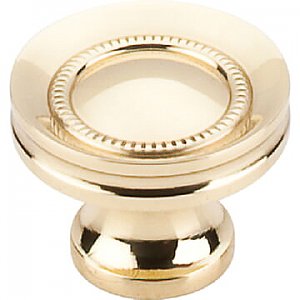 Top Knobs M290 Button Faced Knob 1 1/4 Inch in Polished Brass