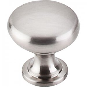 Top Knobs M410 Hollow Round Knob 1 3/16 Inch in Brushed Satin Nickel