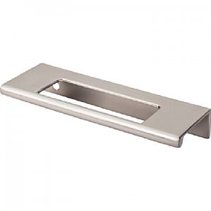 Top Knobs TK520BSN Europa Cut Out Tab Pull 3 3/4 Inch Center to Center in Brushed Satin Nickel