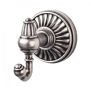 Top Knobs TUSC2PTA Tuscany Bath Double Hook in Pewter Antique
