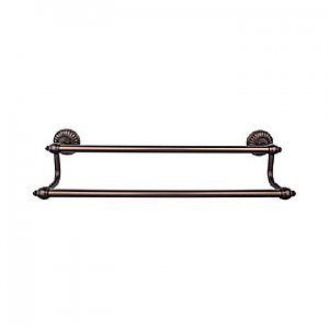 Top Knobs TUSC7ORB Tuscany Bath Towel Bar 18 Inch Double in Oil Rubbed Bronze