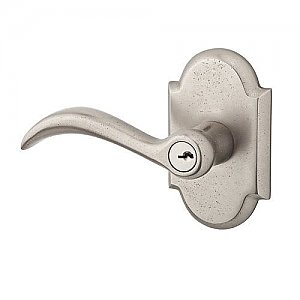 Baldwin ENARCLRAR492 Arch Keyed Entry Single Cylinder Leverset with Rustic Arch Rose - Left Handed