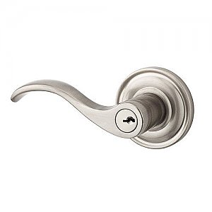 Baldwin ENCURLTRR150 Curve Keyed Entry Single Cylinder Leverset with Traditional Round Rose - Left Handed