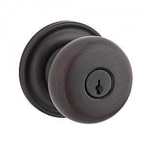 Baldwin ENROUTRR112 Round Keyed Entry Single Cylinder Knobset with Traditional Round Rose