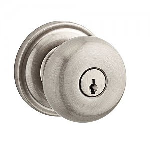 Baldwin ENROUTRR150 Round Keyed Entry Single Cylinder Knobset with Traditional Round Rose