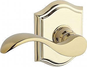 Baldwin ENCURLTAR003 Curve Keyed Entry Single Cylinder Leverset with Traditional Arch Rose - Left Handed