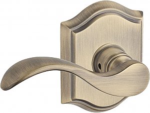 Baldwin ENCURLTAR049 Curve Keyed Entry Single Cylinder Leverset with Traditional Arch Rose - Left Handed