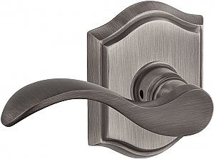 Baldwin ENCURLTAR152 Curve Keyed Entry Single Cylinder Leverset with Traditional Arch Rose - Left Handed
