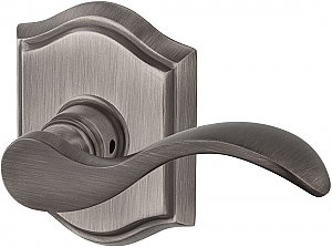 Baldwin ENCURRTAR152 Curve Keyed Entry Single Cylinder Leverset with Traditional Arch Rose - Right Handed