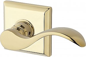 Baldwin ENCURRTSR003 Curve Keyed Entry Single Cylinder Leverset with Traditional Square Rose - Right Handed