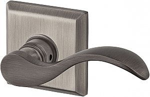 Baldwin ENCURRTSR152 Curve Keyed Entry Single Cylinder Leverset with Traditional Square Rose - Right Handed