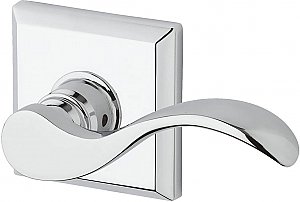 Baldwin ENCURRTSR260 Curve Keyed Entry Single Cylinder Leverset with Traditional Square Rose - Right Handed