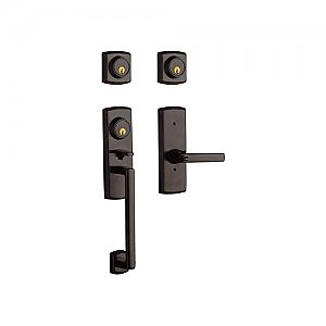 Baldwin 853851122DCL Soho Double Cylinder Two Point Handleset with a Left Handed Soho Interior Lever