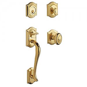 Baldwin 85327003ENTR Bethpage Single Cylinder Solid Brass Sectional Handleset with Bethpage Interior Knob