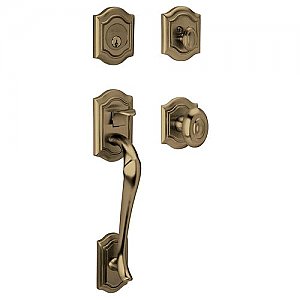 Baldwin 85327050ENTR Bethpage Single Cylinder Solid Brass Sectional Handleset with Bethpage Interior Knob