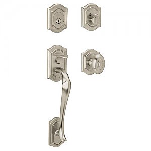 Baldwin 85327150ENTR Bethpage Single Cylinder Solid Brass Sectional Handleset with Bethpage Interior Knob
