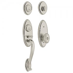 Baldwin 853450552DC Landon Double Cylinder Two Point Handleset with Egg Style Interior Knob