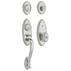 Baldwin 853452642DC Landon Double Cylinder Two Point Handleset with Egg Style Interior Knob