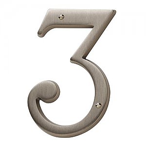 Baldwin 90673150 Solid Brass Residential House Number 3