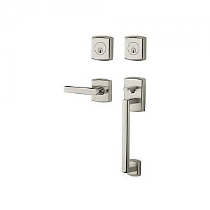 Baldwin 85386055RDBL Right Handed Soho Sectional Double Cylinder Handleset with Interior Soho Lever