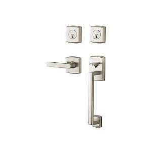 Baldwin 85386056RDBL Right Handed Soho Sectional Double Cylinder Handleset with Interior Soho Lever