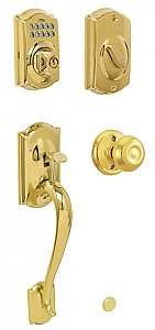 Schlage FE365CAM505GEO Camelot Electronic Handleset with Georgian Knob